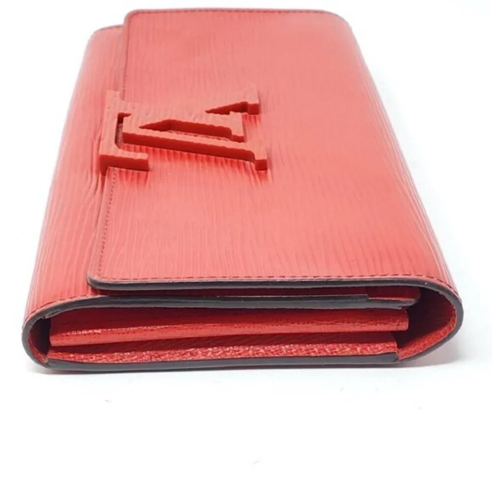 Authentic Louis Vuitton Epi Leather Sarah Wallet Red LV Long Wallet